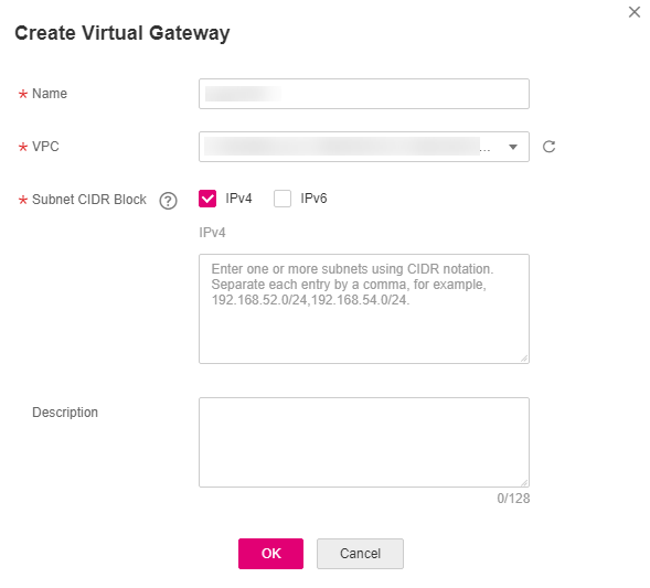 **Figure 2** Create Virtual Gateway