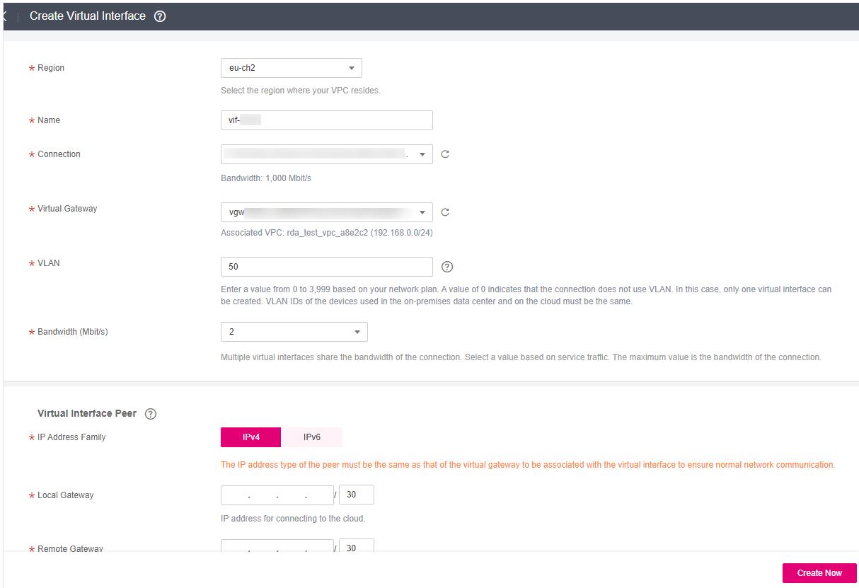 **Figure 3** Creating a virtual interface