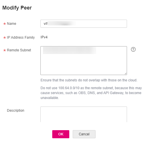 **Figure 1** Modifying a virtual interface peer