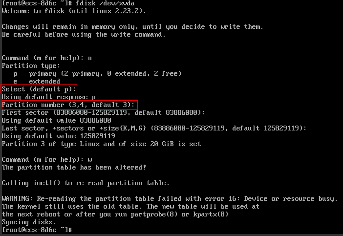 **Figure 3** Creating a new partition