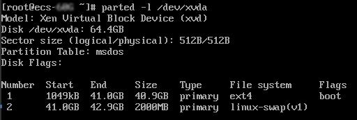 **Figure 2** Viewing disk partitions