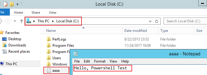 **Figure 5** Creating text file (PowerShell)