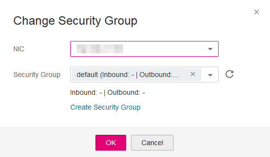 **Figure 1** Change Security Group