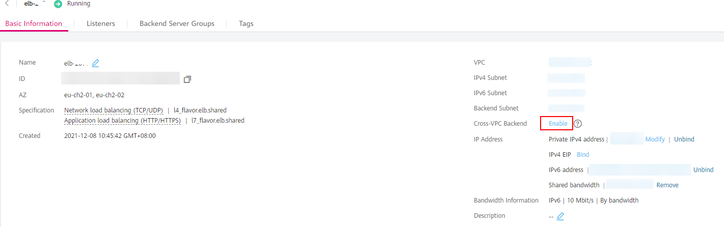 **Figure 2** Enabling Cross-VPC Backend