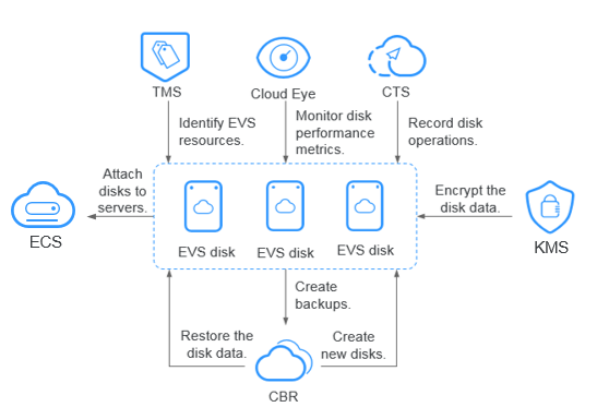 **Figure 1** Relationships between EVS and other services