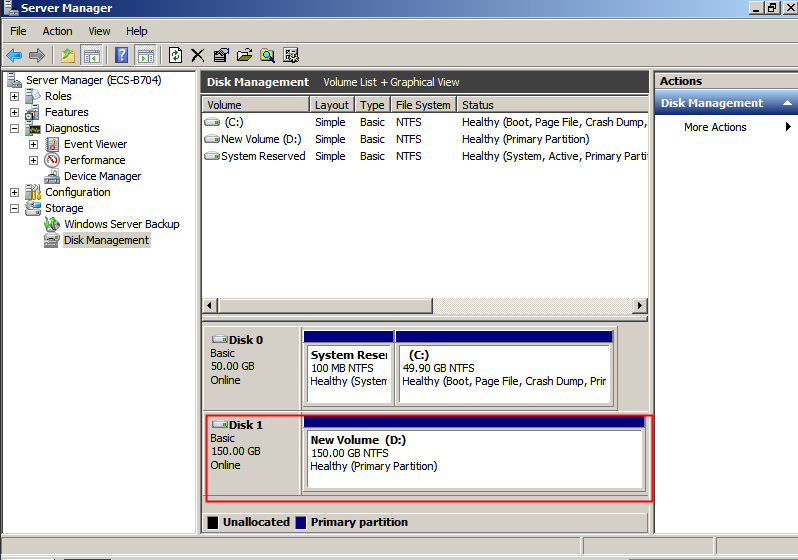 **Figure 19** Capacity expansion succeeded (Windows Server 2008)