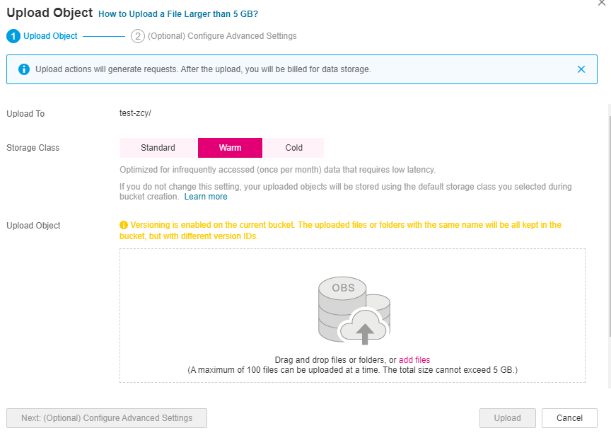 **Figure 1** Uploading objects