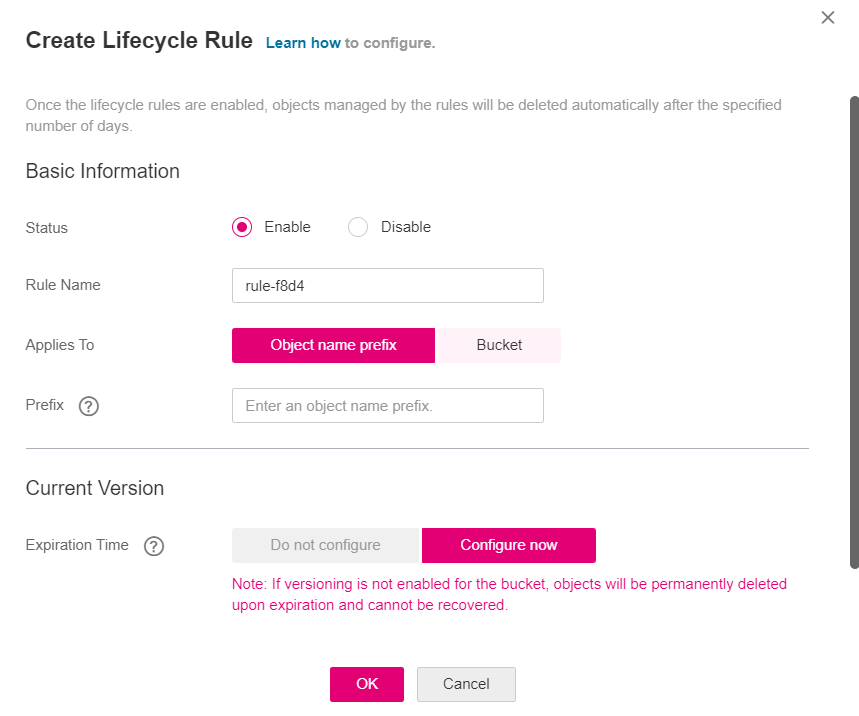 **Figure 1** Creating a lifecycle rule