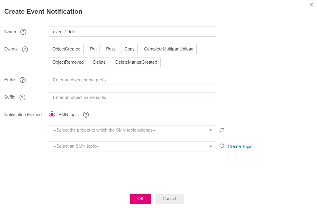 **Figure 1** Creating an event notification rule