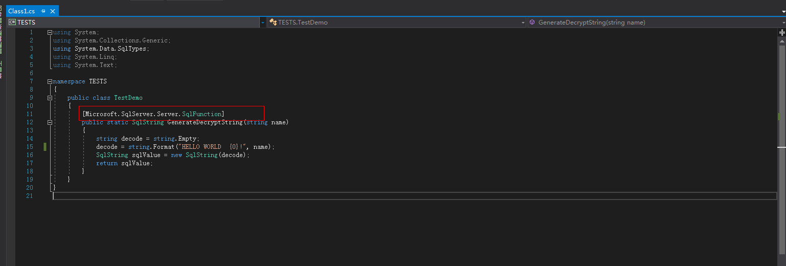 **Figure 1** C# function code