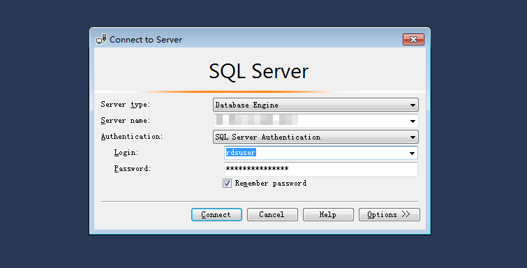 **Figure 2** Connecting to the server