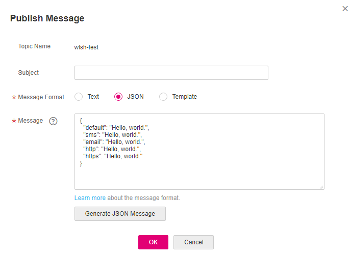 **Figure 2** JSON message