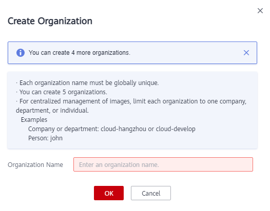 **Figure 2** Creating an organization