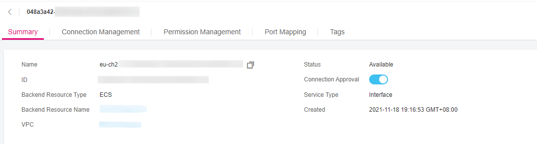 **Figure 2** Summary of the VPC endpoint service